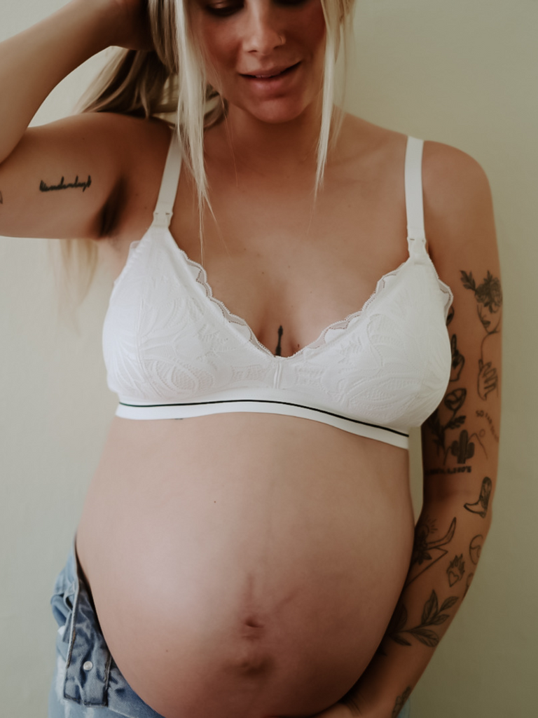 Breastfeeding Bra (Front Open Lace) Brown > Kyemen Baby Online