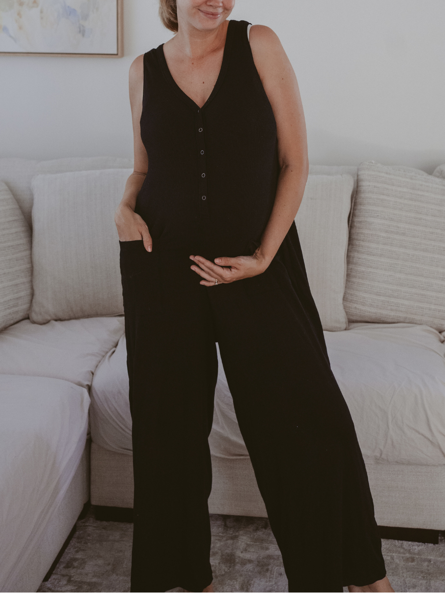 Soft Rib Maternity & Nursing Jumpsuit – MORROW+MINT